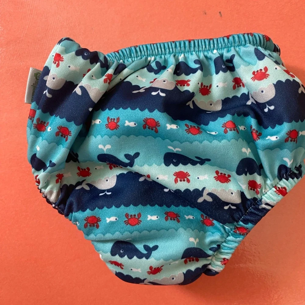Green Sprouts Kids Ocean Print Swim Diaper Cover - Blue